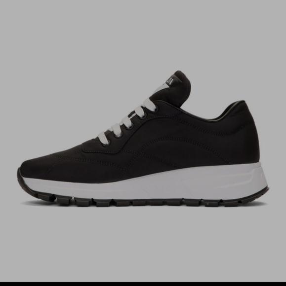 Prada Black Nylon Leather Prax 01 Sneakers - Picture 4 of 5